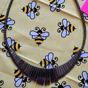 Vintage 22" Black Onyx necklace from Mexico